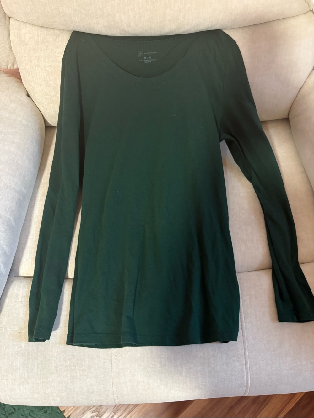 No Boundaries Forest Green Long Sleeve Scoop Neck Tee